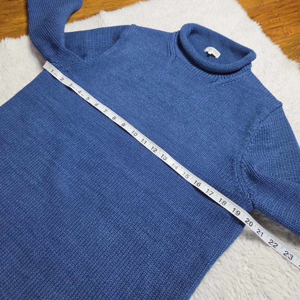 Quaker Marine Supply Fishermans Sweater Roll Neck Men's Medium Blue